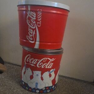 Coca-Cola Red Tins with Polar Bear Design